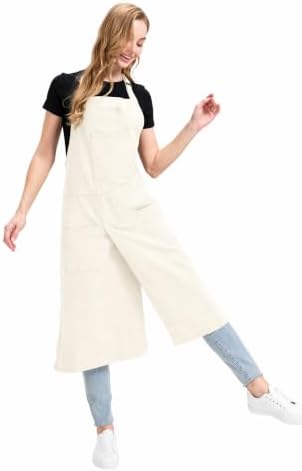 Molaxhome Split Pottery Apron with 3 Pockets Unisex with Adjustable Strap | Cotton Blend,Kitchen Apron,for Ceramics,Gardening,Kitchen Cooking - Image 6