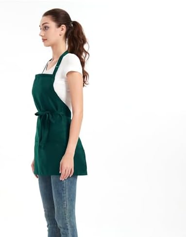 Aprons for Women with 3 Pockets, Cooking Apron with Waterproof Coating, Chef Apron Adjustable Neck Strap - Image 4