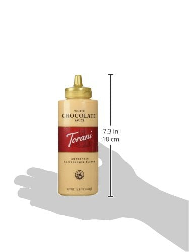 Torani White Chocolate Puremade Sauce, Kosher, Gluten Free & Non-GMO, 16.5 Ounce (Pack of 4)