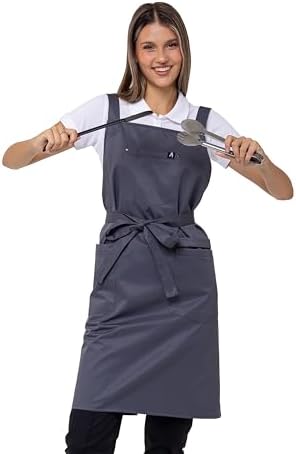 Aquasafe Water-Repellent Cross-Back Bib Apron - Unisex One Size by ARVIKO