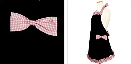 Hyzrz Cute Fashion Aprons for Women Girls Waitress Cooking Restaurant Kitchen Home Cooking Chef Bib Apron Dress Gift (Black) - Image 3