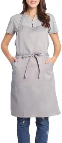 BIGHAS Adjustable Bib Apron with Long Ties for Women Men 18 Colors Chef Kitchen Cooking by BIGHAS