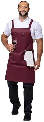 Aquasafe Water-Repellent Cross-Back Bib Apron - Unisex One Size - Image 2