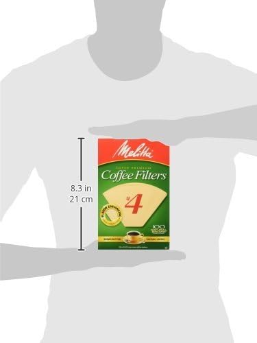 Melitta #4 Cone Coffee Filters, Unbleached Natural Brown, 100 Total Filters Count