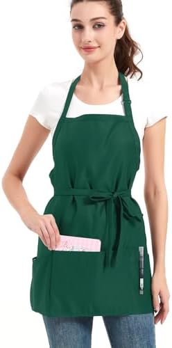 Aprons for Women with 3 Pockets, Cooking Apron with Waterproof Coating, Chef Apron Adjustable Neck Strap - Image 3