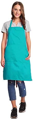 BIGHAS Adjustable Bib Apron with Long Ties for Women Men 18 Colors Chef Kitchen Cooking by BIGHAS