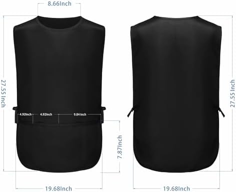 BOHARERS 2 Piece Smock Cobbler Apron for Women men-with Side Ties and 3 Pockets for Chef kitchen,Cleaning,Hairstylist - Image 4