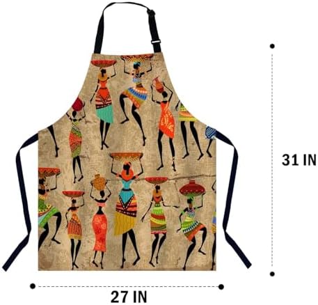 African Woman Dancer Waterproof Apron Kitchen Chef Aprons Bibs for Grooming Cooking Baking Painting Gardening - Image 2