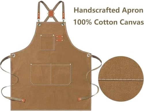AFUN Aprons for Men Women with Large Pockets, 16-Ounce Cotton Canvas Cross Back Apron - Image 6