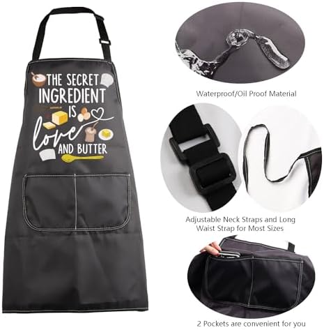 MBMSO Baking Apron the Secret Ingredient is Always Love Apron Baker Gifts Baking Cooking Gifts for Bake Lover Kitchen Apron - Image 5