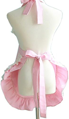 Hyzrz Lovely Home Work Adjustable Apron Cake Kitchen Cooking Women Girls Aprons With Pocket for Gift, Pink - Image 2