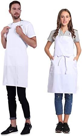 BIGHAS Adjustable Bib Apron with Long Ties for Women Men 18 Colors Chef Kitchen Cooking - Image 2