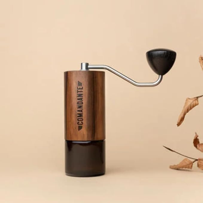 Comandante C40 MK4 Liquid Amber Manual Coffee Grinder, Stainless Steel, Silver/Brown