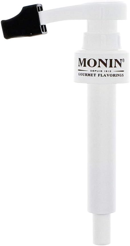 Monin - Syrup Pump, Exclusively for 750ml (25.4 fl oz) Glass Bottles | Mess-Free Dispensing + Tip Cover Included (White) by Monin