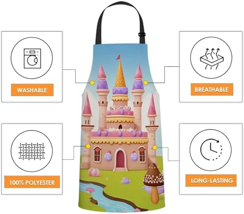 Candy city with cake castle Chefs Apron, Cooking and Baking Apron for Men and Women, Kitchen Apron, Butchers Apron, BBQ & Catering Bibs - Image 4
