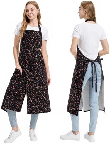 Molaxhome Split Pottery Apron with 3 Pockets Unisex with Adjustable Strap | Cotton Blend,Kitchen Apron,for Ceramics,Gardening,Kitchen Cooking by Molaxhome