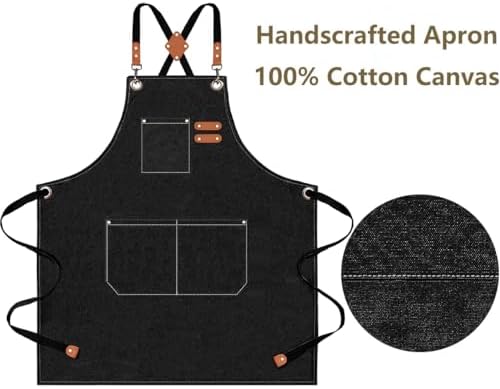 AFUN Aprons for Men Women with Large Pockets, 16-Ounce Cotton Canvas Cross Back Apron - Image 5