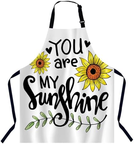You Are My Sunshine Motivational quote Apron for Women Men, Adjustable Apron Cooking Kitchen Chef Apron for Home Kitchen, Baking Gardening BBQ, Coffee House, Restaurant by Unknown