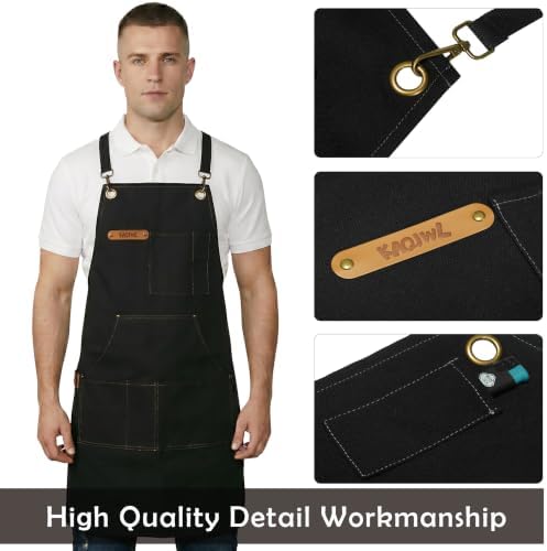 Professional Unisex Chef Apron – Cross-Back, Large Pockets, Water-Resistant Cotton Canvas - Image 3