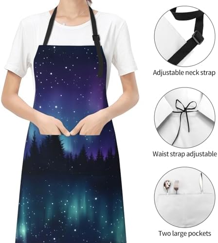 Apron Strong people waterproof work apron for kitchen cooking BBQ party perfect holiday gift with 2 Pockets - Image 6