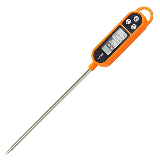 1/3pcs Candy Thermometer Digital Instant Read for Meat Kitchen Cooking Food Oil Deep Fry BBQ Grill Smoker (1, 9.4in-orangev)