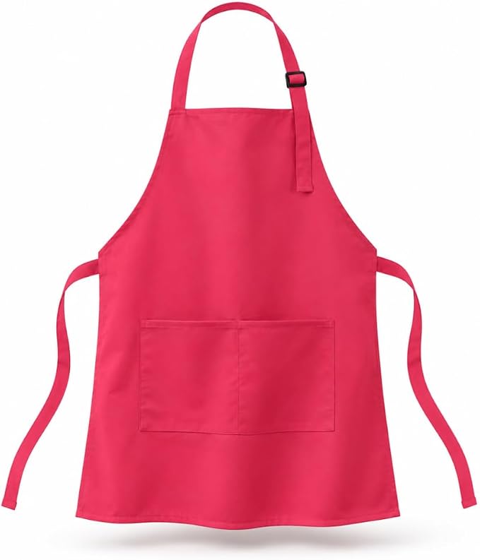 Chef Apron,Cotton Polyester Kitchen Apron with 2Pockets,Adjustable Stain Resistant for Cooking BBQ(1Pcs) by Unknown