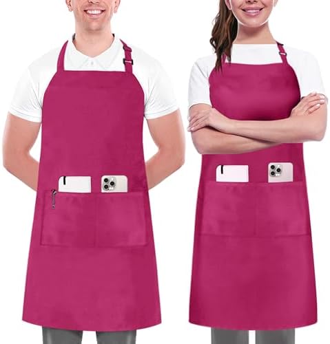 Utopia Kitchen 2 Pack Bib Apron, Adjustable with 2 Pockets, Water and Oil Resistant, Cooking Kitchen Chef Apron for Women Men by UTOPIAKITCHEN