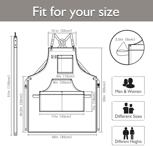 Kitchen Apron, Work Apron, Canvas Apron, Dark Gray | Multiple Pockets, Gardening, Painting, BBQ, Artist, Carpenter, Sizes M to XXL - Image 5