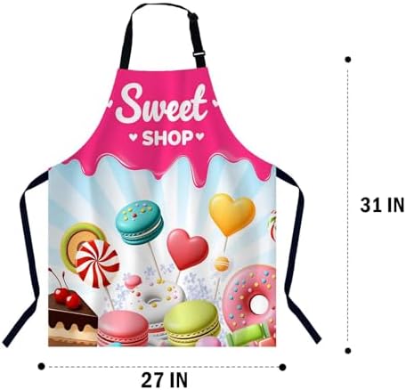 Different Sweets Colorful Waterproof Apron Kitchen Chef Aprons Bibs for Grooming Cooking Baking Painting Gardening - Image 2