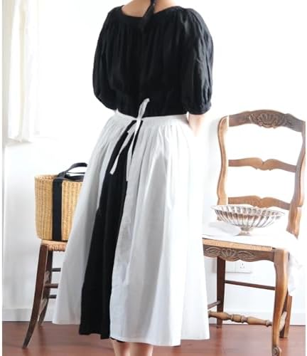 White Maid Apron for Women Cotton Waist Half Maid Costume Victorian Retro Ruffled Kitchen Cute Vintage Party Cosplay - Image 2