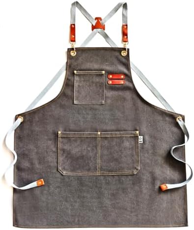 Chef Apron Bib Apron with 2 Large Pockets Adjustable Neck Strap Kitchen Apron Cooking Apron Stripes Baking Apron by Unknown
