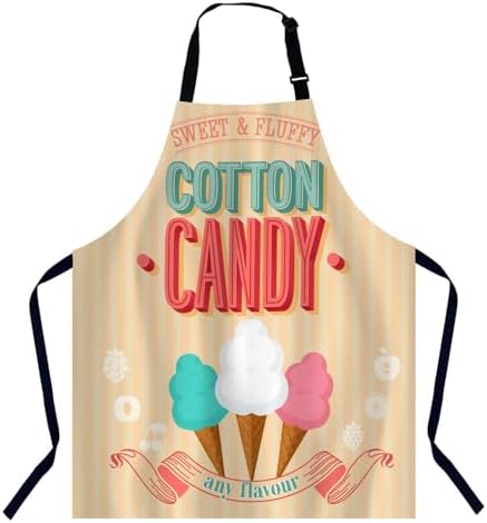 Cotton Candy Retro Marshmallow Kitchen Apron for Women Men, Adjustable Chef Bakers Apron for Cooking Baking Gardening, 31 X 27 Inch by Unknown