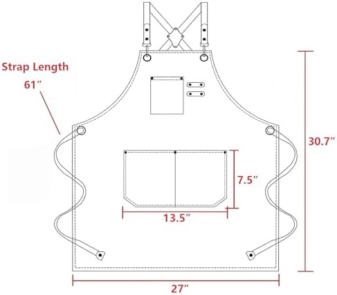 AFUN Aprons for Men Women with Large Pockets, 16-Ounce Cotton Canvas Cross Back Apron - Image 2