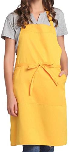 BIGHAS Adjustable Bib Apron with Long Ties for Women Men 18 Colors Chef Kitchen Cooking by BIGHAS