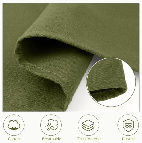 NLUS Chef Aprons for Men Women with 4 Pockets, Water Repellent Cotton Canvas Cross Back Apron - Image 3