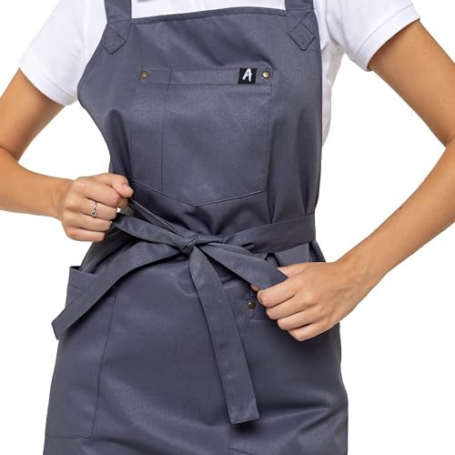 Aquasafe Water-Repellent Cross-Back Bib Apron - Unisex One Size - Image 6