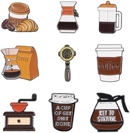 Enamel Pins Coffee Dog Cowboy Assorted Cute Alloy Brooch Funny Labels Badge Aesthetic Backpack Pins by Magibeads