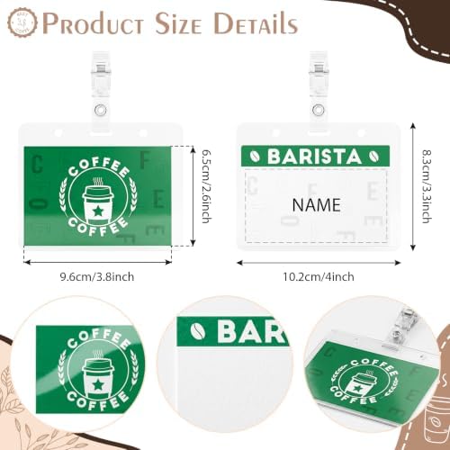 Halloween Coffee Barista Costume Set Adults Include Green Apron and Brown Cap for Man Women Halloween Fancy Party Dress up - Image 4