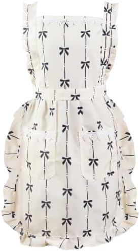 Aoomzoon Cute Aprons for Women with Pockets for Cooking Kitchen Gifts | Adjustable Cross Back Straps Ease Neck Strain, One size Fits Most for Cooking, Grilling and Painting, Gifts for Women by Aoomzoon