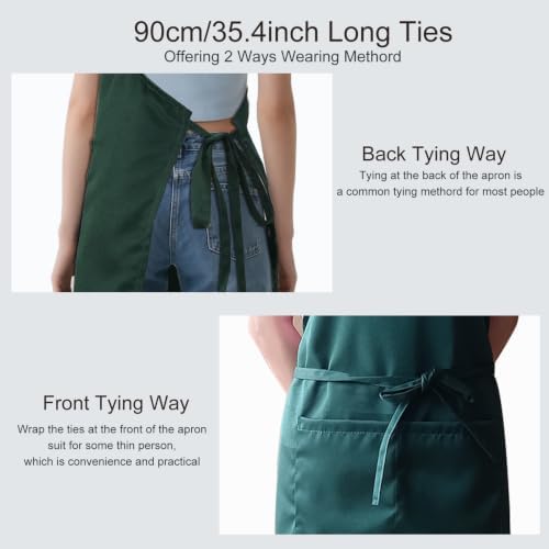 Kitchen Bib Chef Apron for Women Men with Pockets | Waterproof, Large Pockets, Adjustable Neck Strap, For Cooking, Painting, Pottery, Ceramics - Image 4