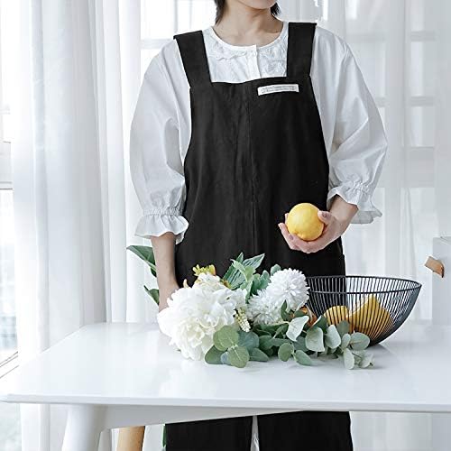 HANEE Cotton Aprons for Women and Men | Cross-Back Apron with Pockets - Image 6