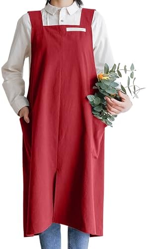 HANEE Cotton Aprons for Women and Men | Cross-Back Apron with Pockets by Hanee