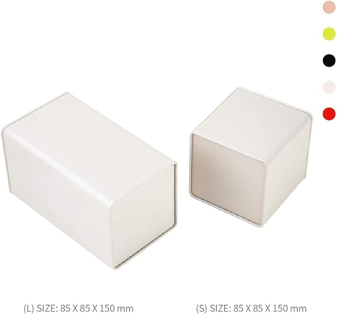 Colorful Square Tin Can Empty Cube Steel Box Storage Container for Treats, Gifts, Favors, Loose Tea, Coffee and Crafts, Mini Portable Small Storage Kit (Off White, 2-Small)