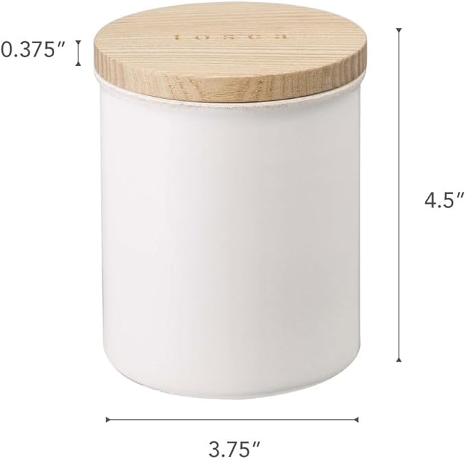 YAMAZAKI Home Tosca Ceramic Canister - Dry Food Kitchen Storage Container Organizer - Plain - 15.25 Oz., 450 Ml