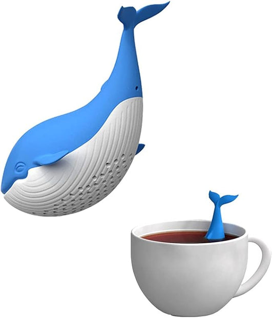 Tea Infuser,Whale Filter Diffuser Loose Tea Silicone Strainer for Different Mugs and Leaves
