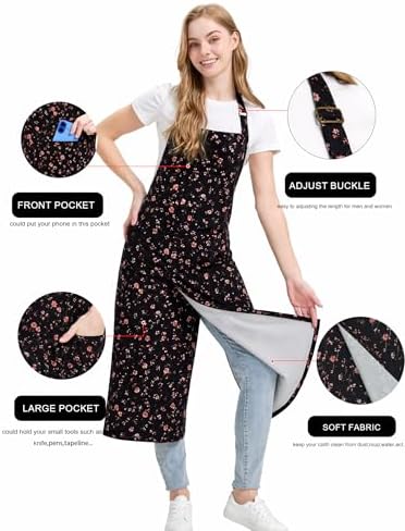 Molaxhome Split Pottery Apron with 3 Pockets Unisex with Adjustable Strap | Cotton Blend,Kitchen Apron,for Ceramics,Gardening,Kitchen Cooking - Image 3