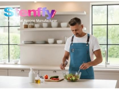 5 Pack Kitchen Apron, Work Apron, Canvas Apron, Blue | Multiple Pockets, Gardening, Painting, BBQ, Artist, Carpenter, Sizes M to XXL - Image 6
