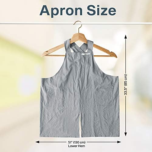 HANEE Cotton Aprons for Women and Men | Cross-Back Apron with Pockets - Image 5