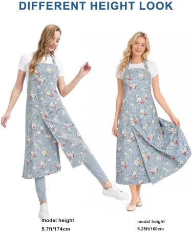 Molaxhome Split Pottery Apron with 3 Pockets Unisex with Adjustable Strap | Cotton Blend,Kitchen Apron,for Ceramics,Gardening,Kitchen Cooking - Image 5
