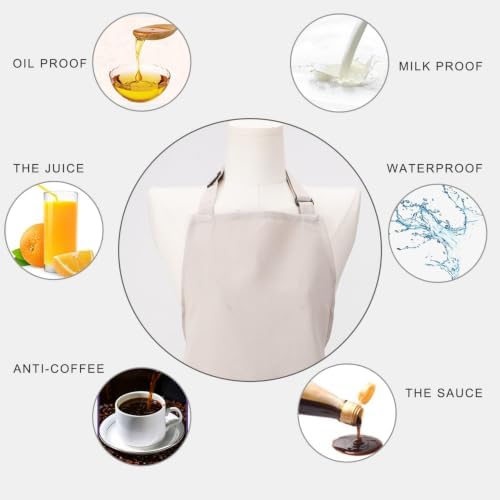 Kitchen Bib Chef Apron for Women Men with Pockets | Waterproof, Large Pockets, Adjustable Neck Strap, For Cooking, Painting, Pottery, Ceramics - Image 3